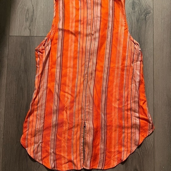 Sanctuary Tie Front‎ Craft Shell Orange Striped Knottes Tank - Picture 5 of 5